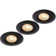 Focus recessed spot Ø 8.1 cm LED dim. GU10 3x5W 3000K Black set of 3 11001/15/30 