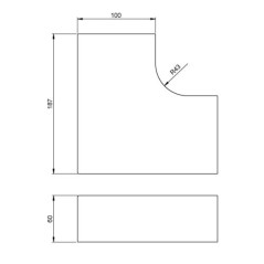 Angle plat blanc 60x100 31233-02 