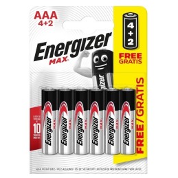 Energizer Max Alkaline Micro Battery AAA B4+2 new design EMAAAB4+2N 