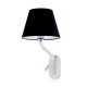 Eterna Lampe Applique Avec Lecteur Droite Chrome/Noire E27 50/60Hz 15W IP20 classe II 100V-240V 24006-12 